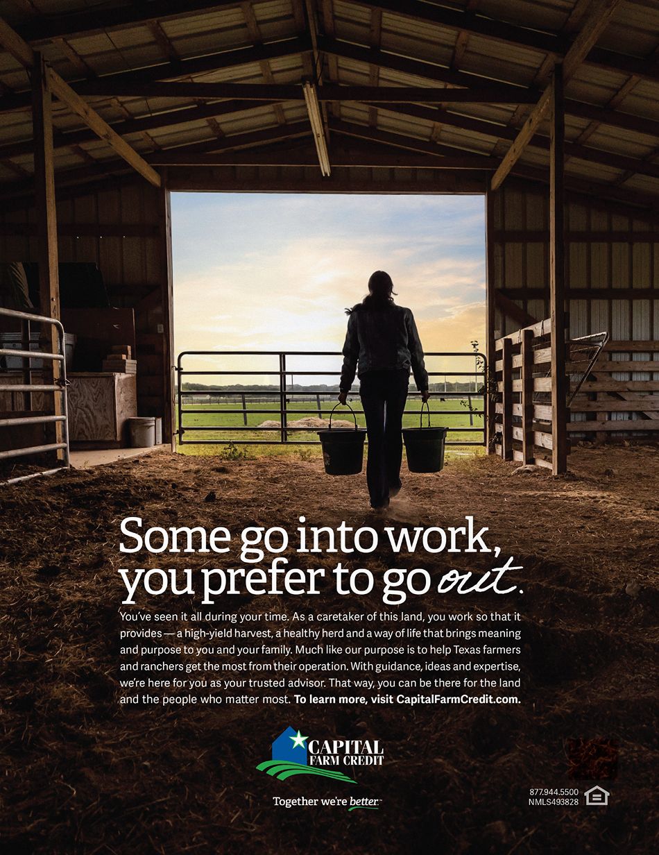 Person walking out of a rustic barn into a sunlit field carrying two buckets, headline: Some go into work, you prefer to go out.